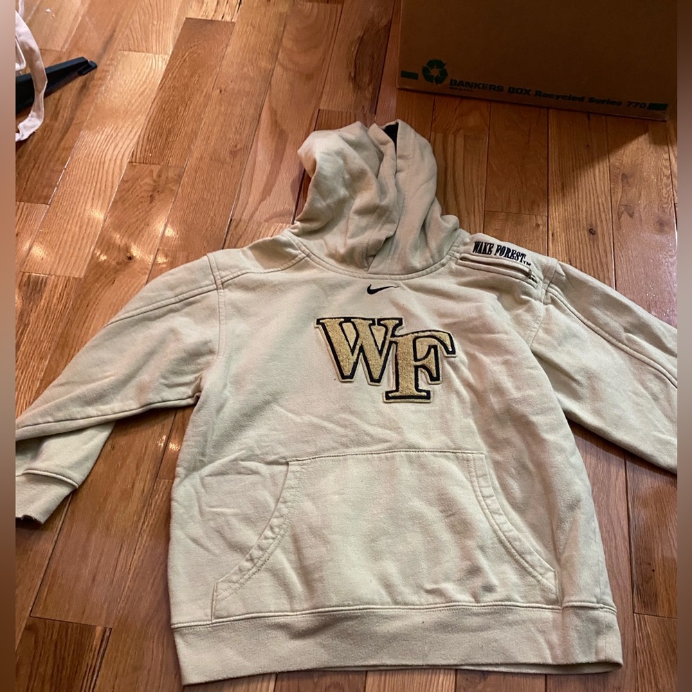 Kids | wake forest Nike Cream and Gold embroidered Sweatshirt